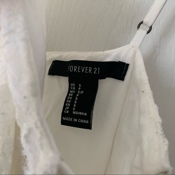 Forever21 White Lace Floral Halter Front Dress - Small - Picture 3 of 8